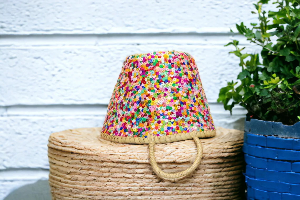 Multicolored Small Basket with Sequin - Image 3